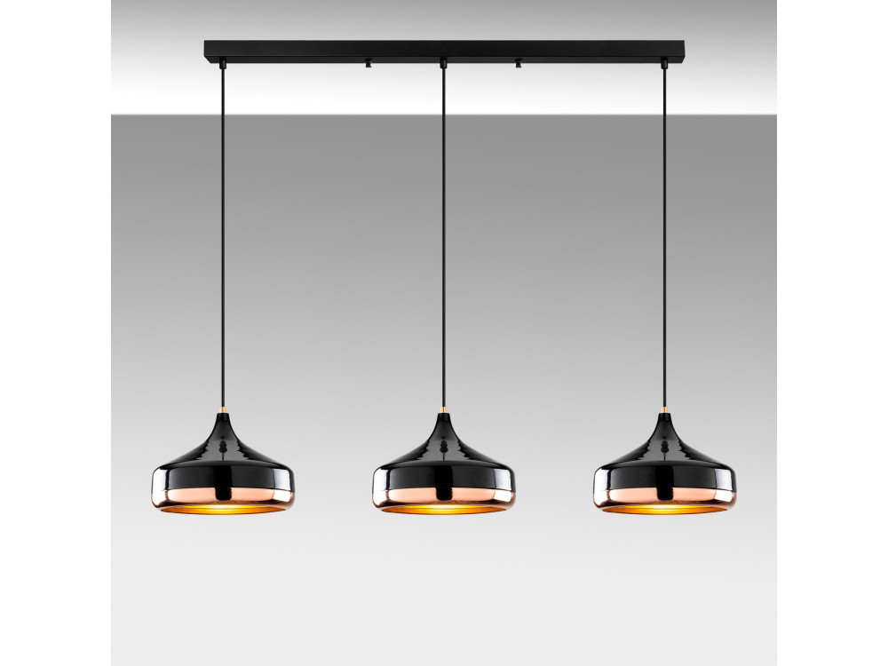 Metalen kroonluchter "Yildo" - 146 x 36 cm - Zwart