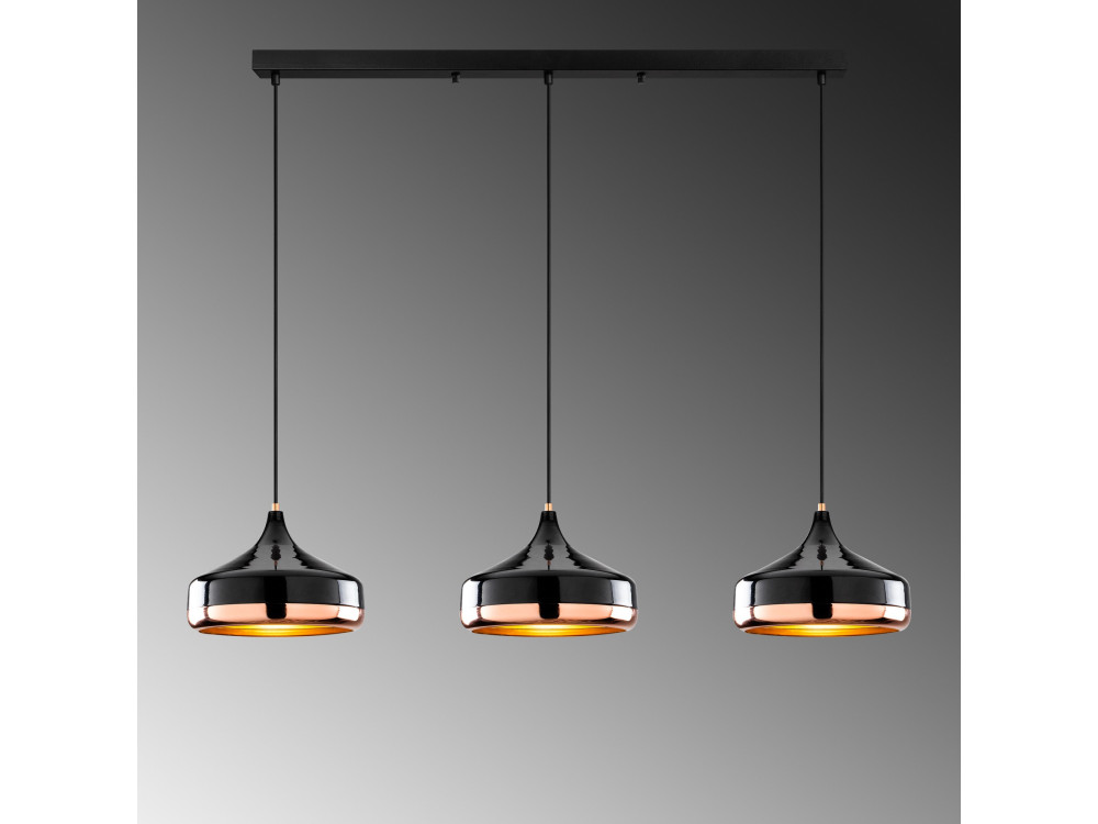 Metalen kroonluchter "Yildo" - 146 x 36 cm - Zwart