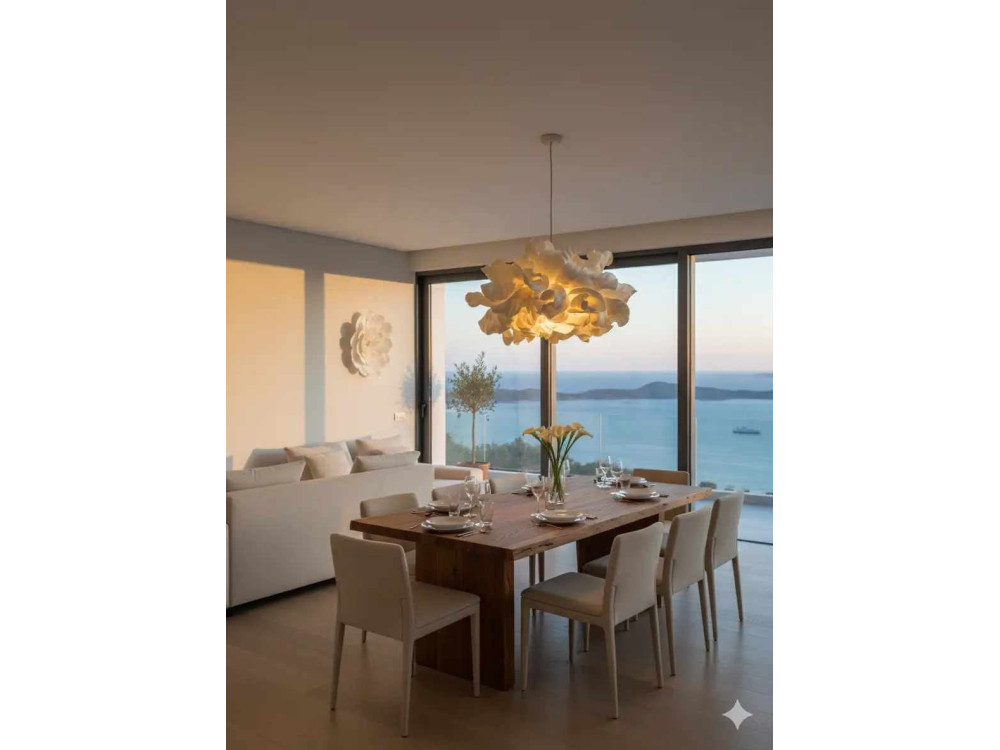 Hanglamp van kunststof "MOD0018" - 48 x 48 cm - Crème