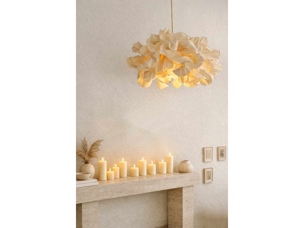 Hanglamp van kunststof "MOD0018" - 48 x 48 cm - Crème