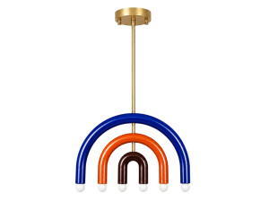Metalen kroonluchter "Vento" - 50 x 10 cm - Blauw