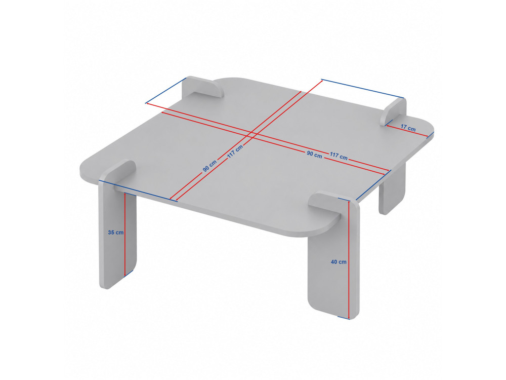 Houten salontafel "Renard" - 147 x 35 x 87 cm - Travertijn / Venezia-notenhout