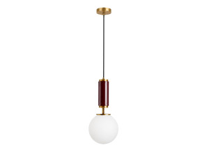 Metalen hanglamp "Moira" - 15 x 15 x 120 cm - Rood