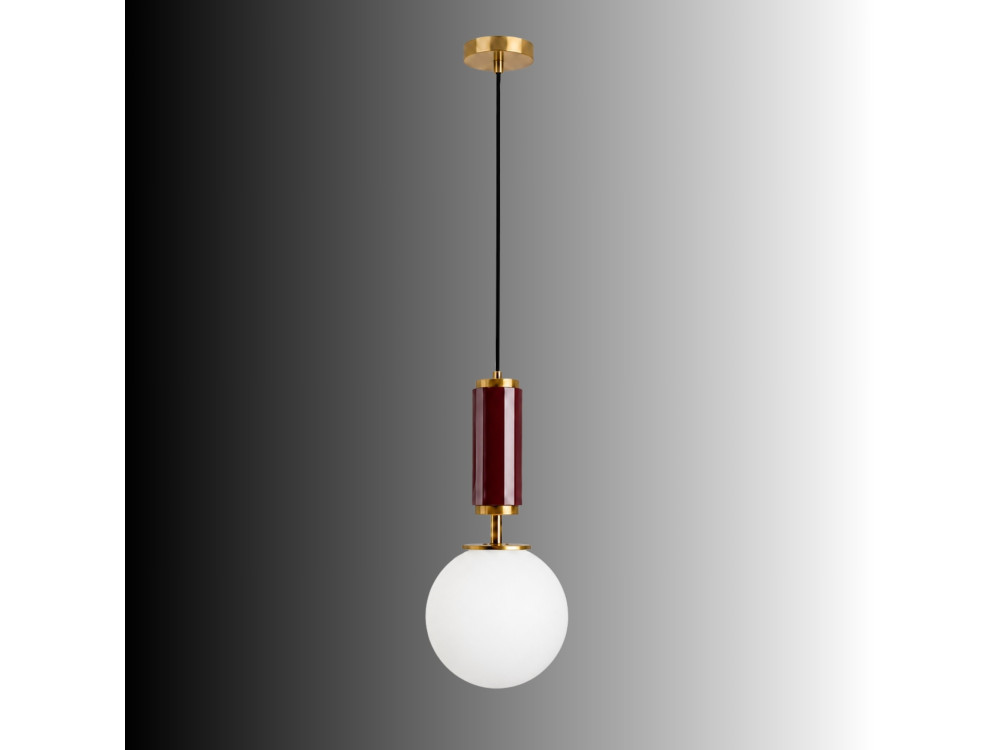 Metalen hanglamp "Moira" - 15 x 15 x 120 cm - Rood