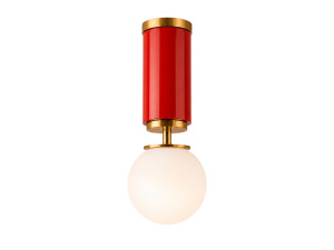 Metalen plafondlamp "Moira" - 15 x 15 x 38 cm - Rood