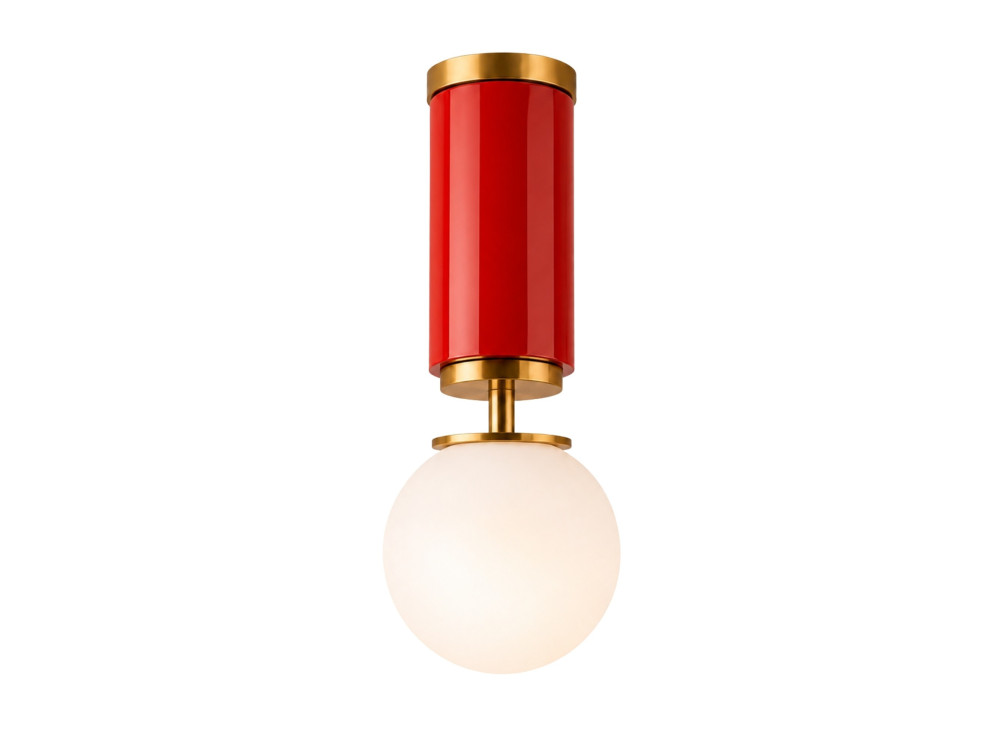 Metalen plafondlamp "Moira" - 15 x 15 x 38 cm - Rood