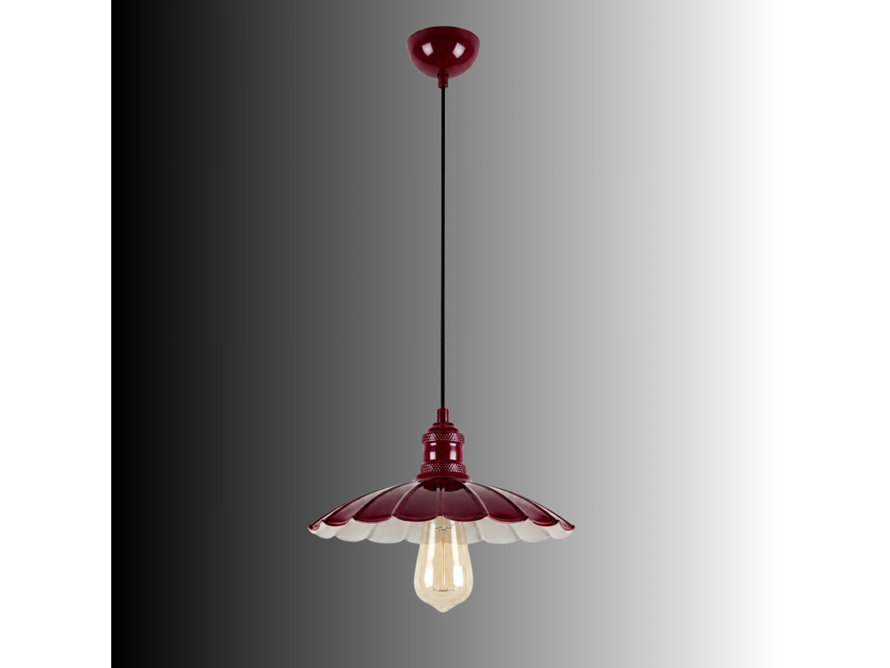 Metalen hanglamp "Volan" - 25 x 25 cm - Bordeaux