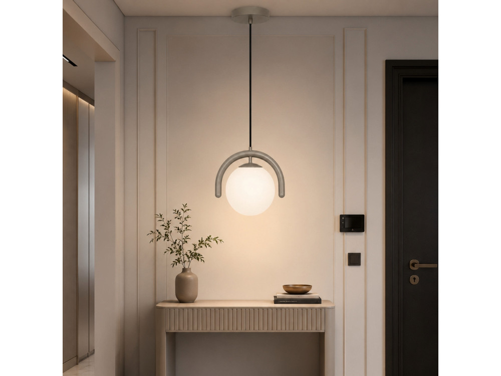 Metalen hanglamp "GEDIK-20441" - 20 x 20 cm - Grijs