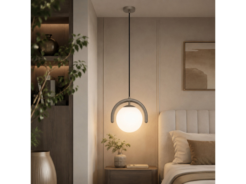 Metalen hanglamp "GEDIK-20441" - 20 x 20 cm - Grijs