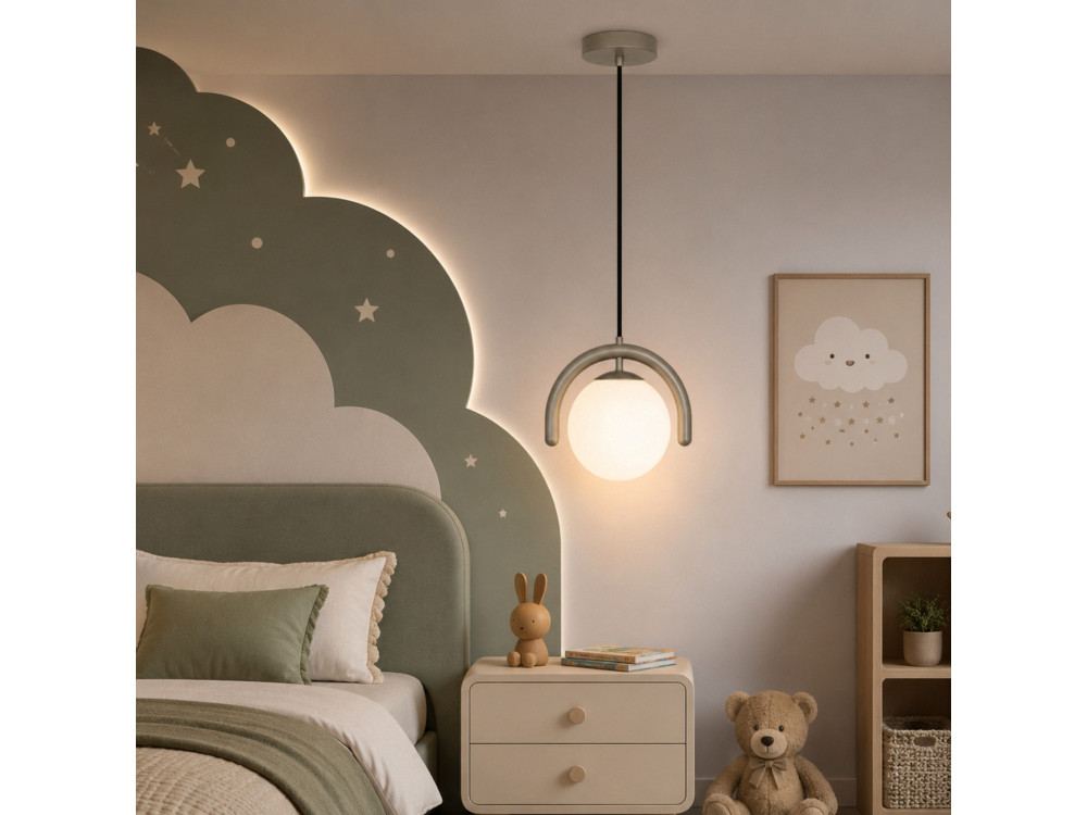Metalen hanglamp "GEDIK-20441" - 20 x 20 cm - Grijs