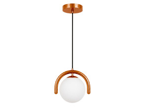 Metalen hanglamp "GEDIK-20441" - 20 x 20 cm - Bruin / Oranje