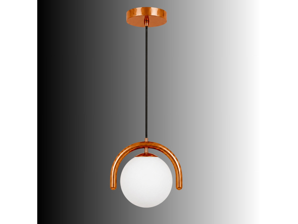 Metalen hanglamp "GEDIK-20441" - 20 x 20 cm - Bruin / Oranje