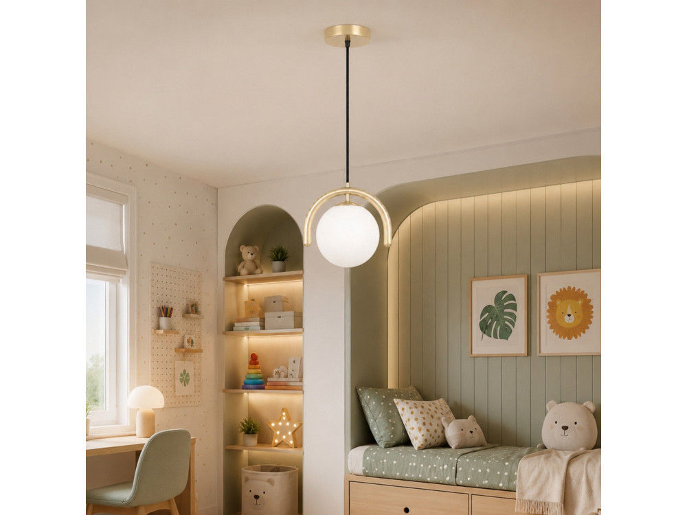 Metalen hanglamp "GEDIK-20441" - 20 x 20 cm - Beige