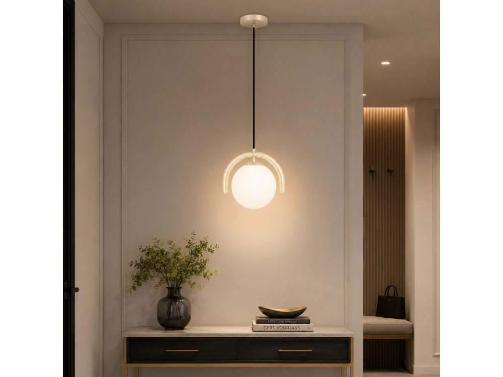 Metalen hanglamp "GEDIK-20441" - 20 x 20 cm - Beige