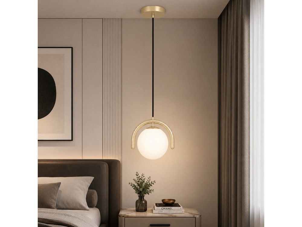 Metalen hanglamp "GEDIK-20441" - 20 x 20 cm - Beige