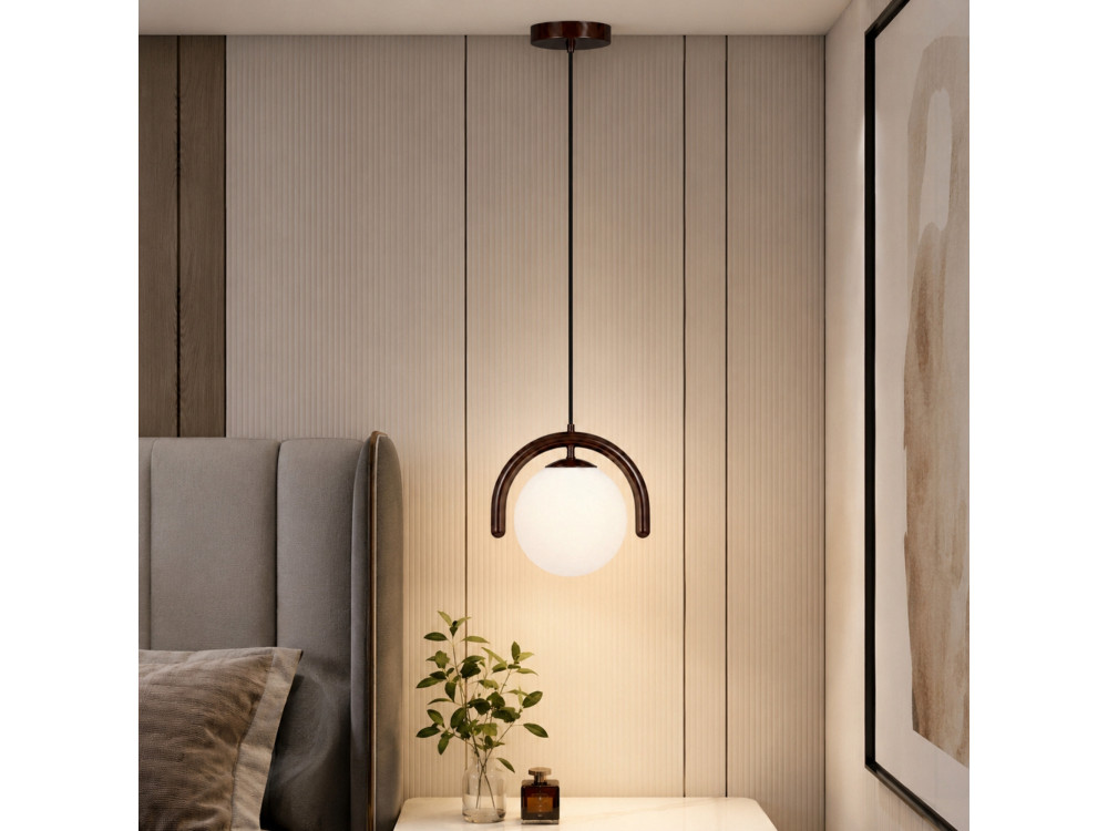 Metalen hanglamp "GEDIK-20441" - 20 x 20 cm - Bruin