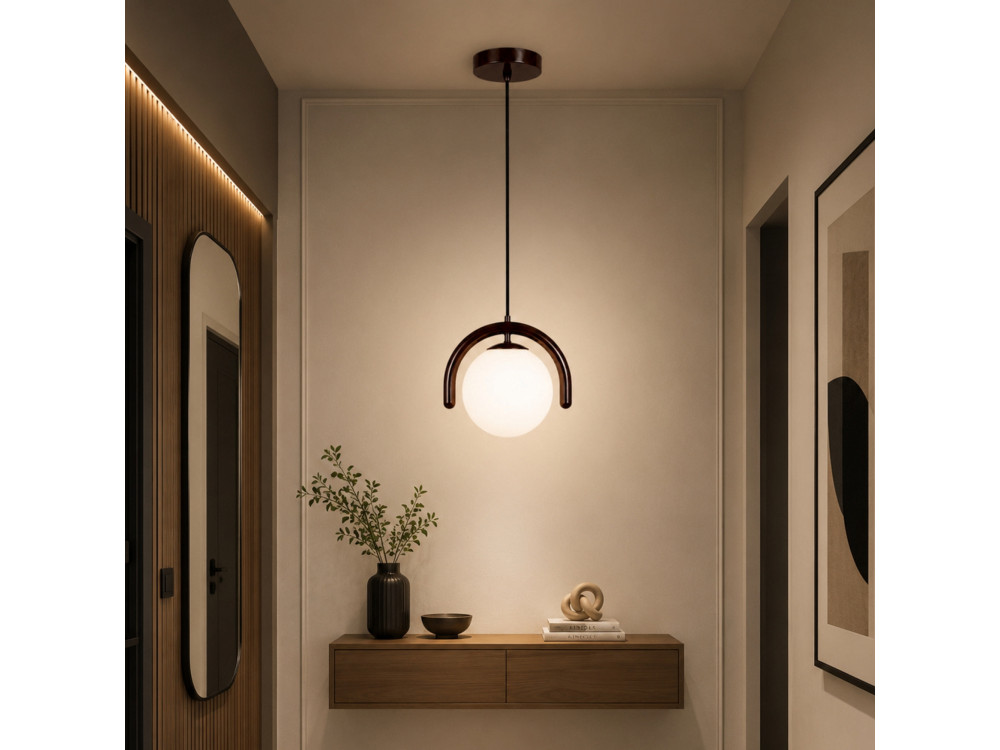 Metalen hanglamp "GEDIK-20441" - 20 x 20 cm - Bruin