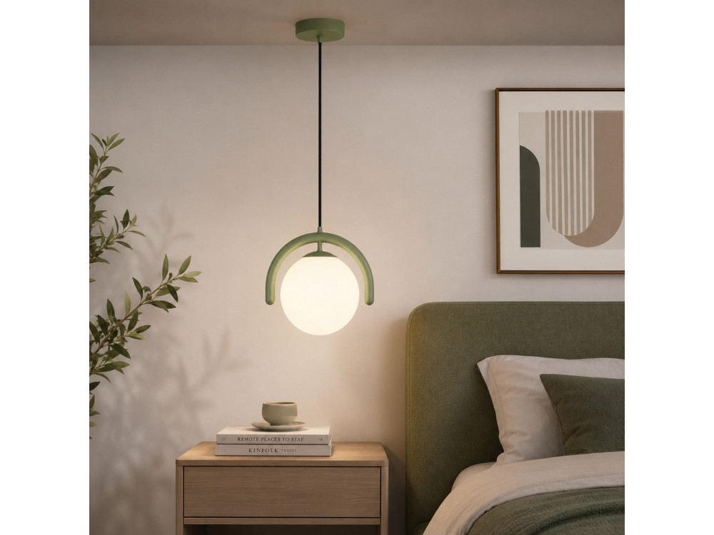 Metalen hanglamp "GEDIK-20441" - 20 x 20 cm - Muntgroen