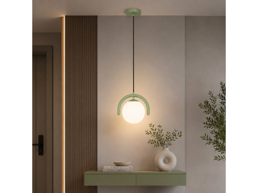 Metalen hanglamp "GEDIK-20441" - 20 x 20 cm - Muntgroen