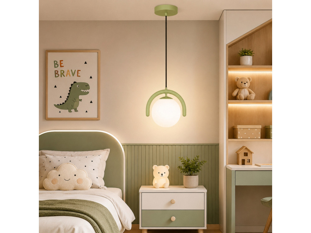 Metalen hanglamp "GEDIK-20441" - 20 x 20 cm - Muntgroen