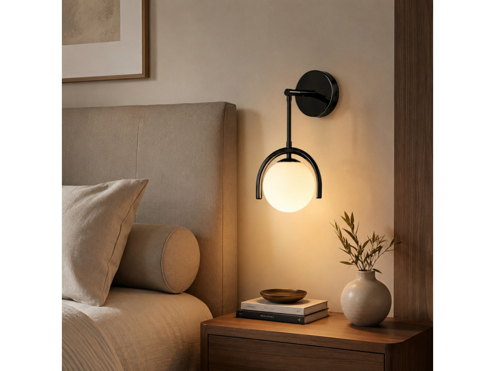 Metalen wandlamp "GEDIK-20445" - 20 x 20 cm - Zwart