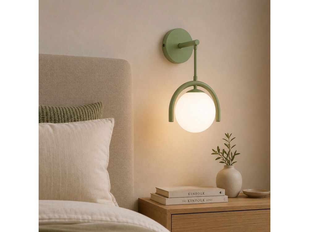 Metalen wandlamp "GEDIK-20445" - 20 x 20 cm - Muntgroen