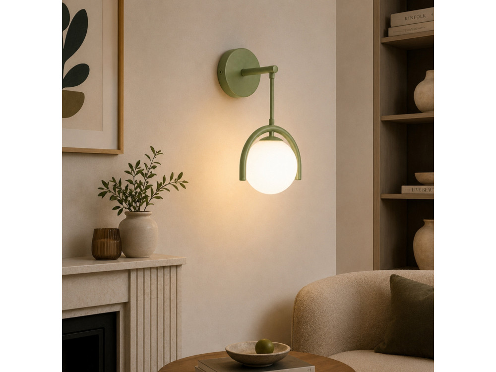 Metalen wandlamp "GEDIK-20445" - 20 x 20 cm - Muntgroen