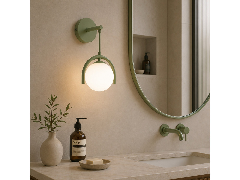 Metalen wandlamp "GEDIK-20445" - 20 x 20 cm - Muntgroen