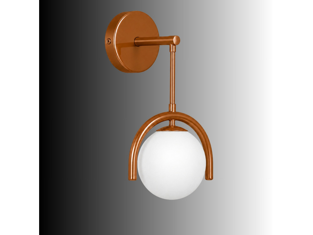 Metalen wandlamp "GEDIK-20445" - 20 x 20 cm - Bruin / Oranje