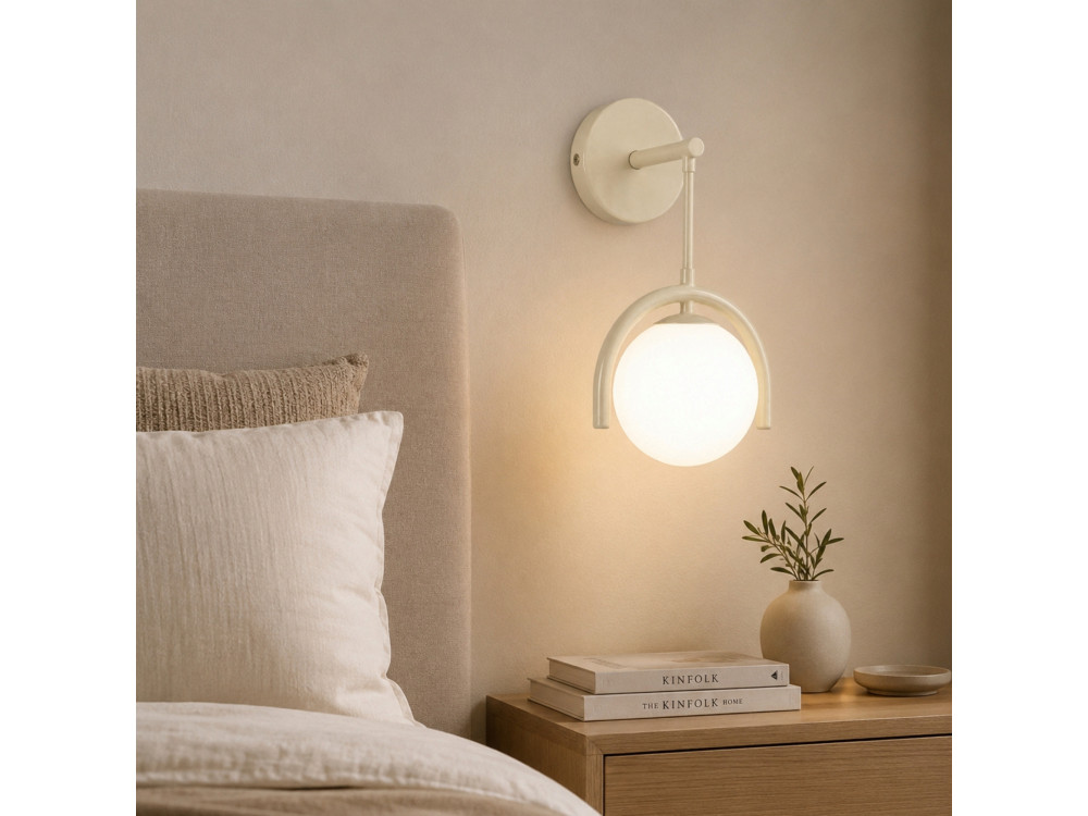 Metalen wandlamp "GEDIK-20445" - 20 x 20 cm - Beige