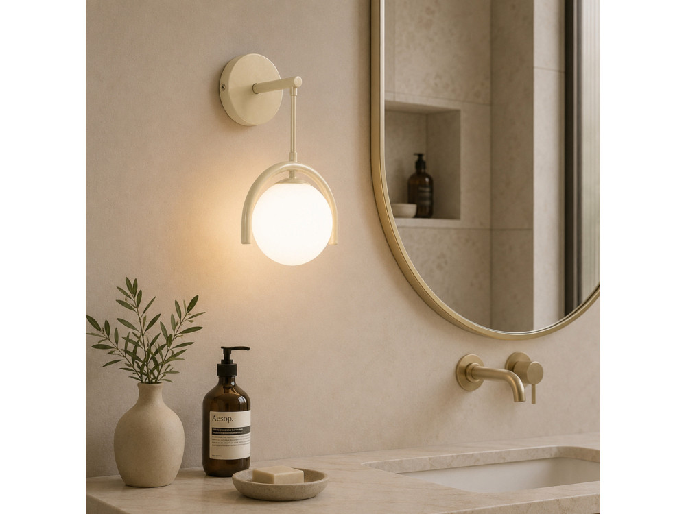 Metalen wandlamp "GEDIK-20445" - 20 x 20 cm - Beige