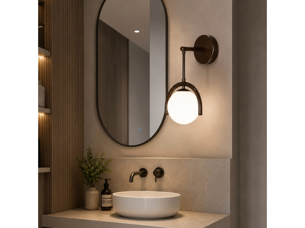 Metalen wandlamp "GEDIK-20445" - 20 x 20 cm - Bruin
