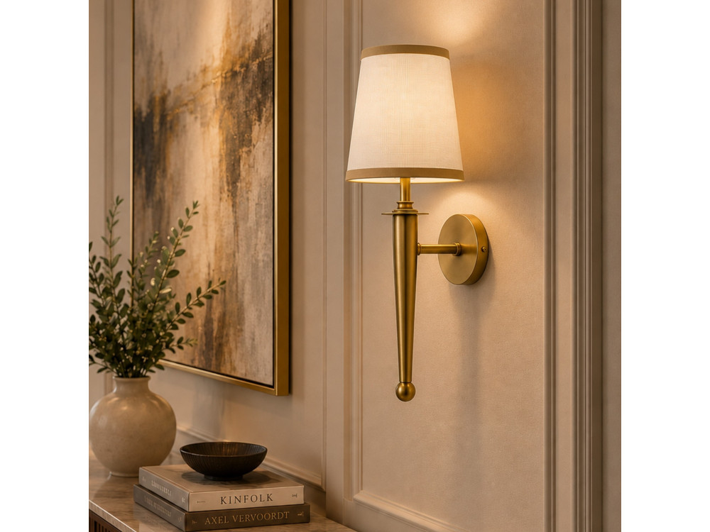 Metalen wandlamp "Milano" - 22 x 22 cm - Beige