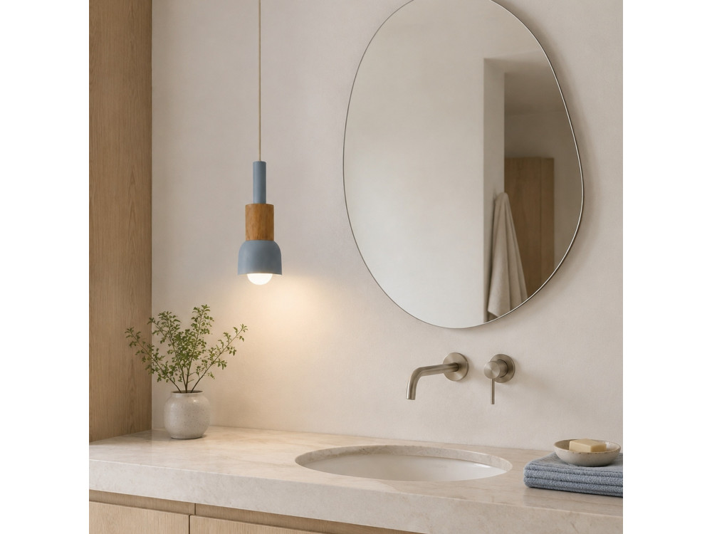 Metalen hanglamp "Elwood" - 10 x 25 cm - Blauw