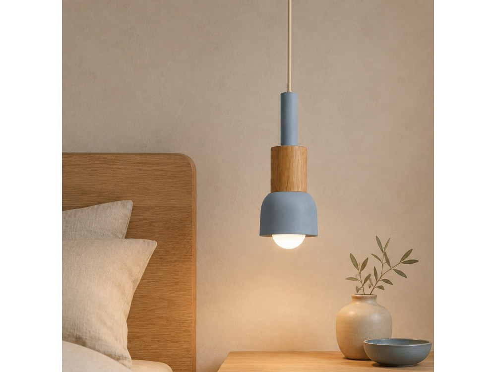 Metalen hanglamp "Elwood" - 10 x 25 cm - Blauw