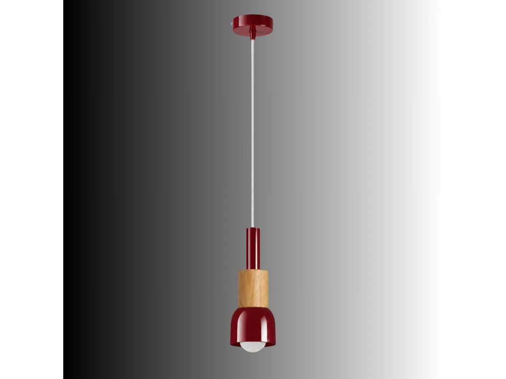Metalen hanglamp "Elwood" - 10 x 25 cm - Rood