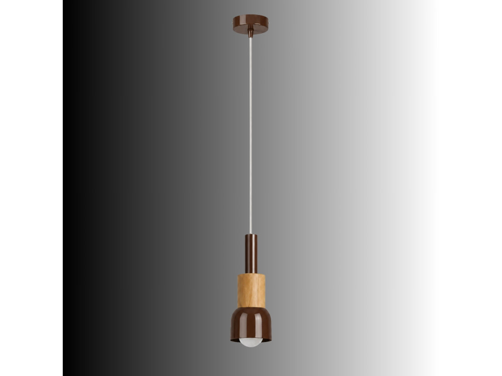 Metalen hanglamp "Elwood" - 10 x 25 cm - Bruin