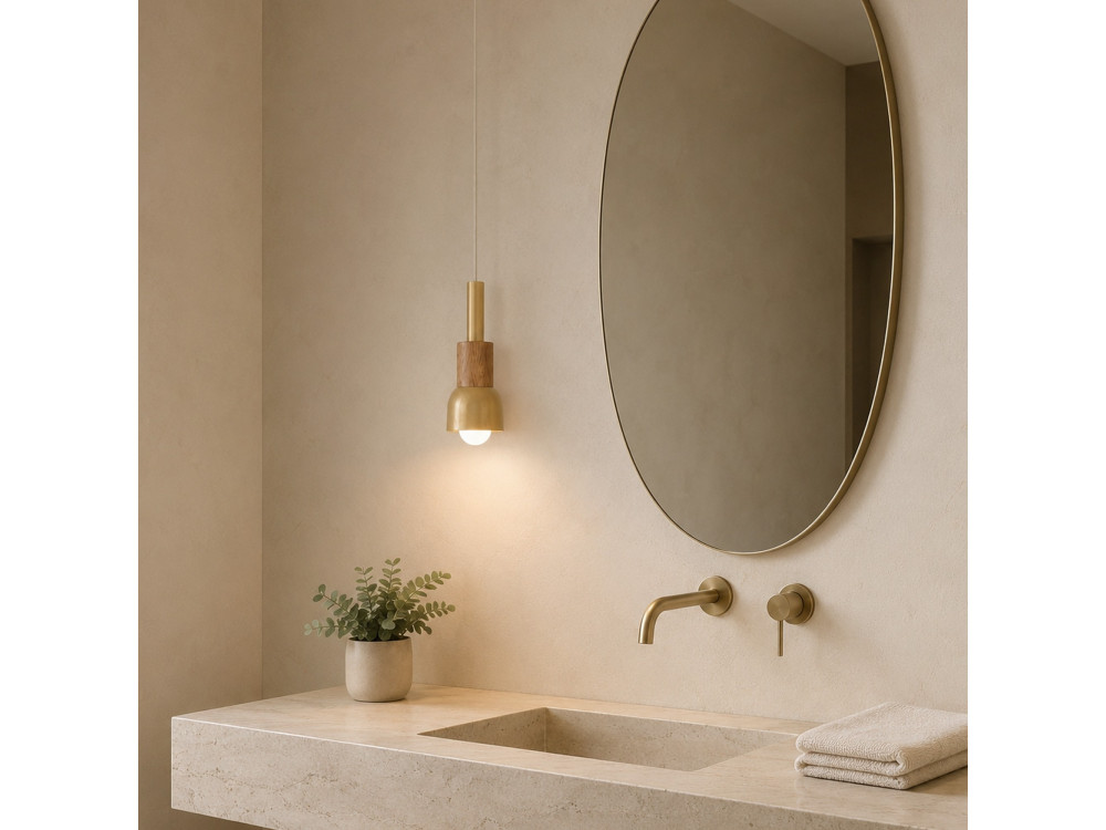 Metalen hanglamp "Elwood" - 10 x 25 cm - Geel