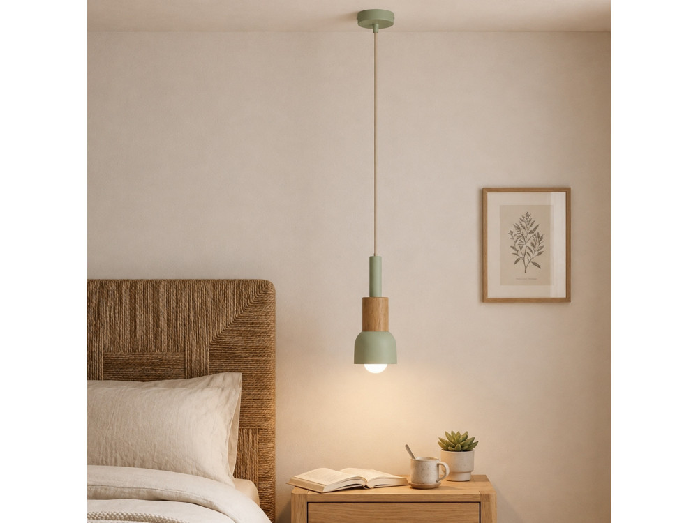 Metalen hanglamp "Elwood" - 10 x 25 cm - Groen