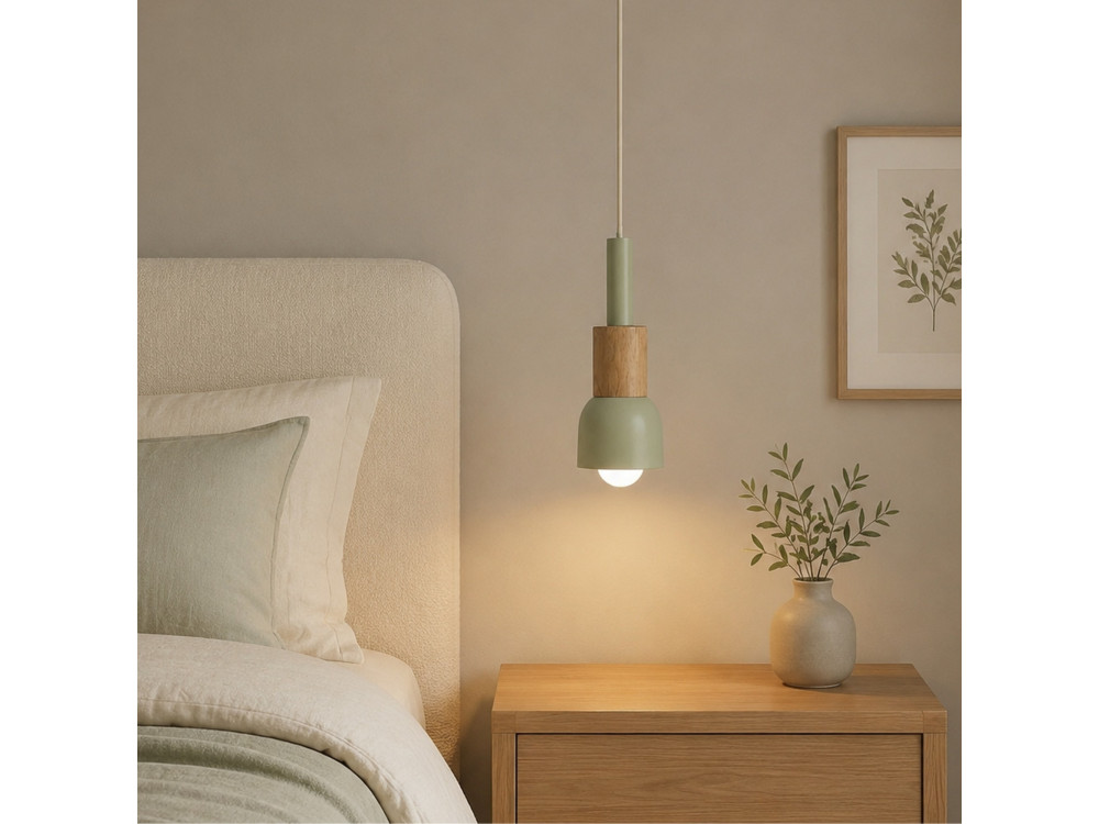 Metalen hanglamp "Elwood" - 10 x 25 cm - Groen