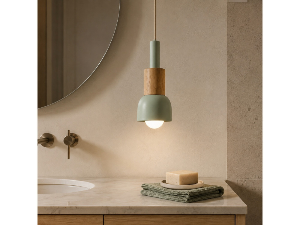 Metalen hanglamp "Elwood" - 10 x 25 cm - Groen