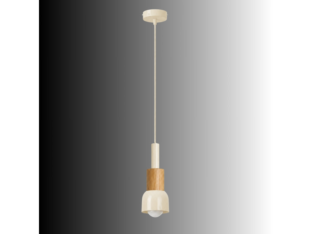 Metalen hanglamp "Elwood" - 10 x 25 cm - Beige