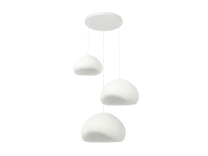 Metalen kroonluchter "Loval" - In hoogte verstelbaar van 50 tot 115 cm - Wit