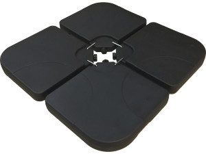 Parasolvoet set 4 parasoltegels vulbaar voor parasols tot 3 x 3 m - 52 liter - Zwart