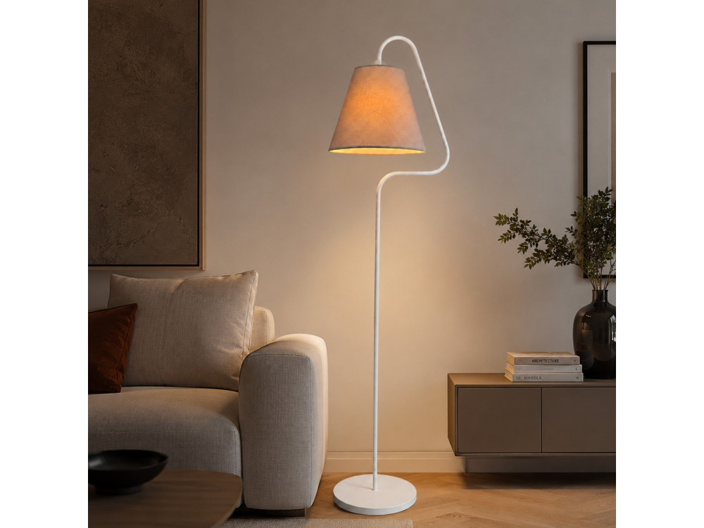 Metalen staande lamp "Altur" - 45 x 35 x 162 cm - Wit