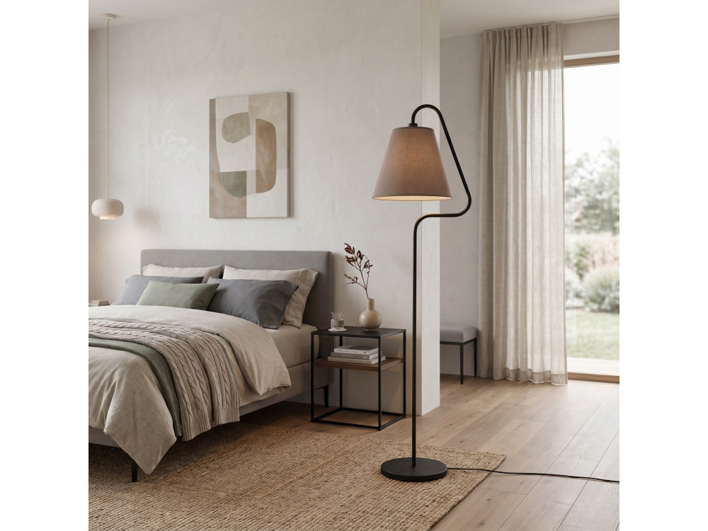 Metalen staande lamp "Altur" - 45 x 35 x 162 cm - Zwart
