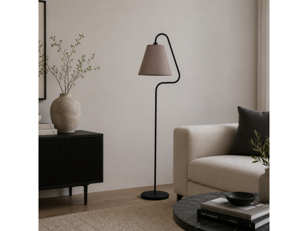 Metalen staande lamp "Altur" - 45 x 35 x 162 cm - Zwart