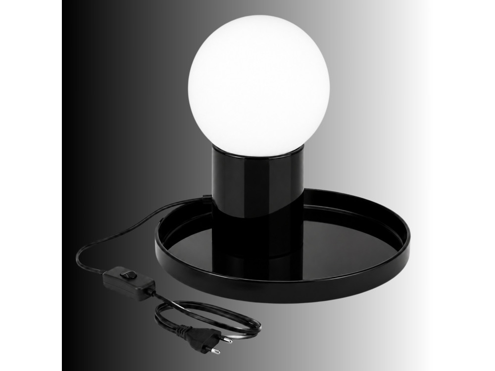 Metalen tafellamp "Tray" - 20 x 20 x 17 cm - Zwart