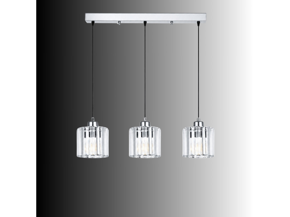 Metalen kroonluchter "Yakops" - 65 x 13 x 105 cm - Grijs