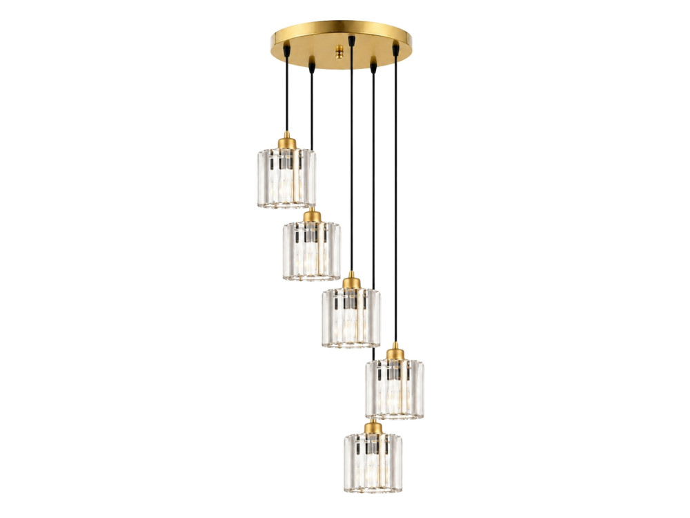 Metalen kroonluchter "Yakops" - 47 x 47 x 105 cm - Geel